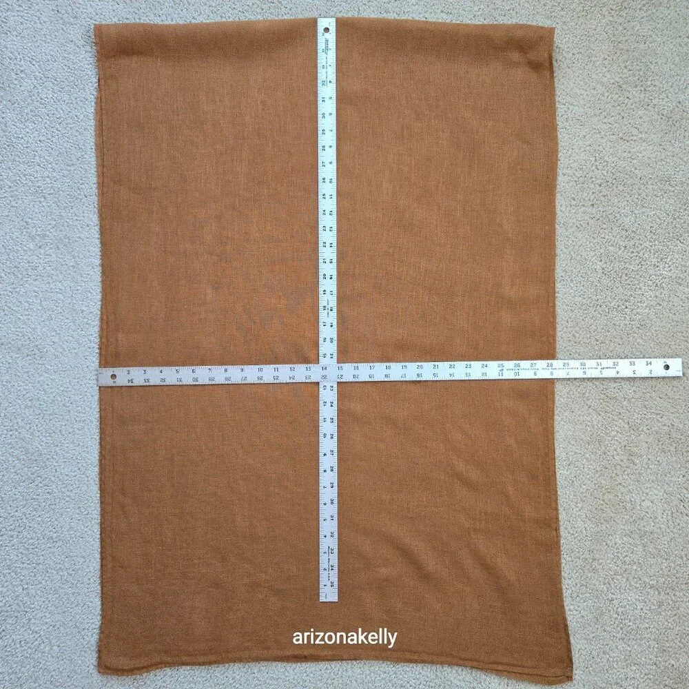 Linen Scarf Hemmed Chestnut Brown